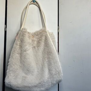 Victoria’s Secret Cream Faux Fur Tote